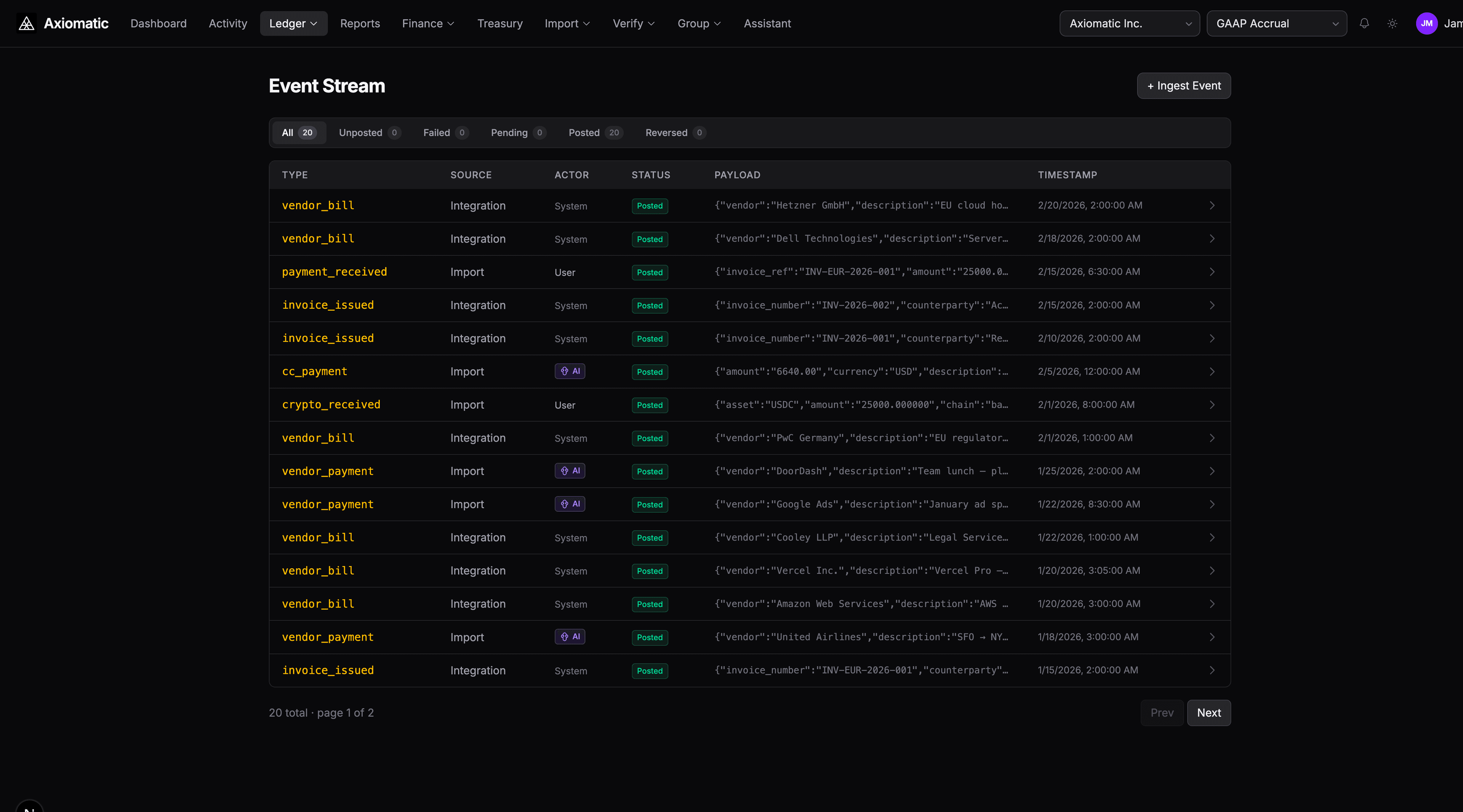 Event stream